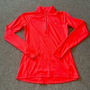 Old Navy Active quarter zip pull over  XS fluorescent orange.Rounded bottom.